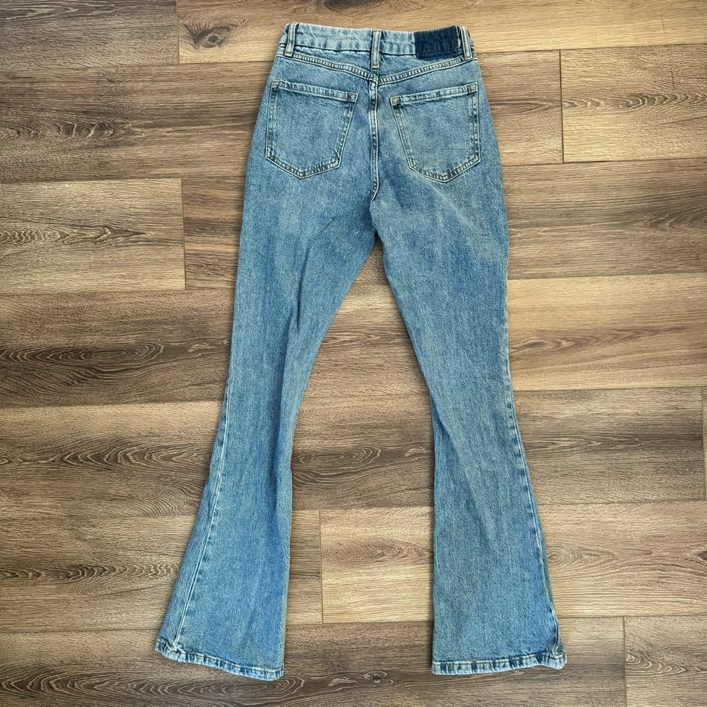 Forever 21 Premium Denim Jeans, Curved Flare - Picture 2 of 4